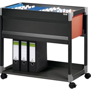Durable, DURABLE Hängemappenwagen für 90 Mappen, 1 Etage, 1 Ablageboden lichtgrau, Hängemappenwagen System File Trolley 80 A4, grau