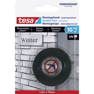 Tesa, tesa 77748-00000-00 Montageband tesa® POWERBOND Schwarz (L x B) 1500 mm x 19 mm 1 Rolle(n), tesa Montageband 1.5 m x 19 mm für Mauerwerk + Stein