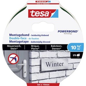Tesa, tesa 77749-00000-00 Montageband tesa® POWERBOND Schwarz (L x B) 5000 mm x 19 mm 1 Rolle(n), Tesa Montageband für Mauerwerk und Stein | 5 m | 19 mm | 10 kg/m