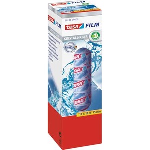 Tesa, tesa 58244-00-00 tesafilm tesafilm® Transparent (L x B) 10 m x 15 mm 10 Rolle(n), tesa Klebeband tesafilm Kristall-Klar 58244 Transparent 15 mm (B) x 10 m (L) PP (Polypropylen) 10 Rollen