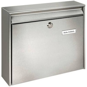 Burgwächter, Borkum Edelstahl-Briefkasten, Burg Wächter 20200 BORKUM 3877 NI Briefkasten Edelstahl Silber Schlüsselschloss
