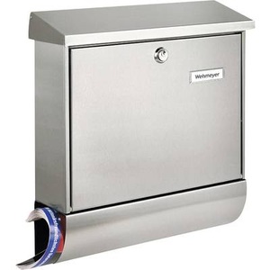 Burgwächter, AMRUM Edelstahl-Briefkasten mit Zeitungsfach, Briefkasten Amrum-Set 38670 Ni H.420mm B.377mm T.115mm VA DIN C4 BURG-WÄCHTER