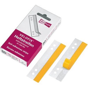 Veloflex, Veloflex Heftstreifen 2002000 Glasklar Packungsmenge:50 St./Pack., VELOFLEX Heftfix, PVC, 105 mm, 50 Stück, glasklar