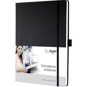 Sigel, Sigel Notizbuch CONCEPTUM® CO115 kariert Schwarz Anzahl der Blätter: 97 DIN A4+, Sigel CONCEPTUM® CO115 Notizbuch kariert Schwarz Anzahl der Blätter: 97 DIN A4+