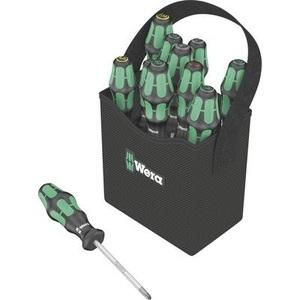 Wera, Werkstatt Schraubendreher-Set 11teilig Wera Kraftform 2go 300 Schlitz, Kreuzschlitz Pozidriv, Kreuzschlitz Phillips,, Schraubendreher-Satz Kraftform 2go 300