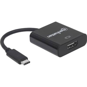Manhattan, Manhattan USB / HDMI Adapter [1x USB 3.1 Stecker C - 1x HDMI-Buchse] Schwarz Farbcodiert, Flexibel, Folienschirm,, 