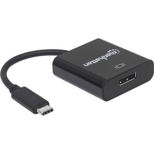 Manhattan, Manhattan USB / DisplayPort Adapter [1x USB 3.1 Stecker C - 1x DisplayPort Buchse] Schwarz Farbcodiert, Flexibel,, Manhattan 152020 DisplayPort / USB Adapter [1x USB 3.2 Gen 2 Stecker C (USB 3.1) - 1x DisplayPort Buchse] Schwarz