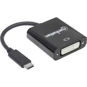 Manhattan, Manhattan USB / DVI Adapter [1x USB 3.1 Stecker C - 1x DVI-Stecker 24+5pol.] Schwarz Farbcodiert, Flexibel,, 