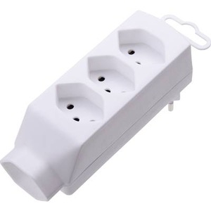 Steckdosenleiste, Steckdosenleiste 4-fach, Abzweigstecker drehbar, 4x Typ 13, 230 V, Steckdosenleiste 4-fach, Abzweigstecker drehbar, 4x Typ 13, 230 V