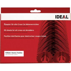 Ideal, Öl-Blätter für Aktenvernichter Ideal 9000631 18 Blatt, IDEAL Ölpapier 9000631 für Aktenvernichter 18 Bl./Pack.