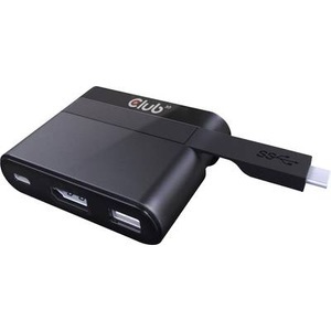 club3D, club3D USB 3.0 / DisplayPort Adapter [1x USB 3.0 Stecker C - 3x USB 2.0 Buchse A, DisplayPort Buchse, USB-C™ Buchse], 