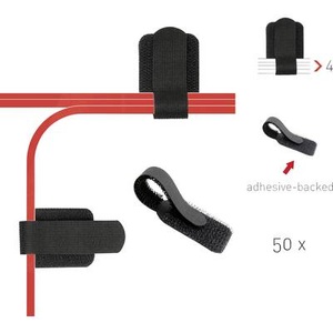 Label the Cable, Kabelhalter Label the Cable PRO 3110 Schwarz, Label-the-cable Klettkabelhalter WALL STRAPS 3 x 9 cm Schwarz, 50 Stück