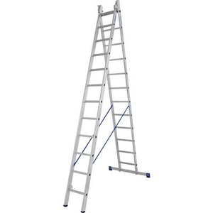 KRAUSE, Krause 133502 Aluminium Mehrzweckleiter inkl. Traverse Arbeitshöhe (max.): 6.85 m Aluminium 14.5 kg, STABILO MehrzweckLeiter 2x12 Spr.