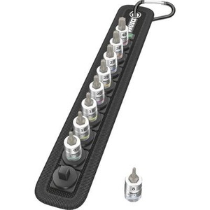 Wera, Wera 8767 A 05003882001 Innen-TORX Steckschlüssel-Bit-Einsatz-Set 9teilig 1/4 (6.3 mm), Belt A3 TORX HF Zyklop Bitnuss-Satz, 9-teilig, Steckschlüssel