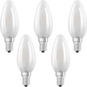 Osram, OSRAM LED EEK A++ (A++ - E) E14 Kerzenform 4 W = 40 W Warmweiß (Ø x L) 35 mm x 100 mm Filament 5 St., OSRAM LED-Leuchtmittel KERZE E 14