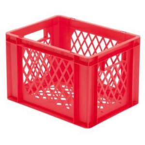 Jungheinrich PROFISHOP, Euro-Stapelbehälter, Wände + Boden durchbrochen, 24 Liter, rot, Griffe, Euro-Stapelbehälter, Wände + Boden durchbrochen, 24 Liter, rot, Griffe