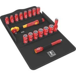Wera, Wera 8100 SB VDE 1 Zyklop Steckschlüsselsatz metrisch 3/8 (10 mm) 05004970001, Wera Werkzeugset »Wera Zyklop Knarrensatz isoliert 45141«, (17 tlg.)
