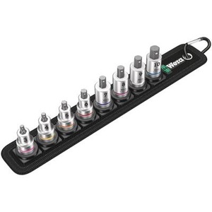 Wera, Wera Belt B 2 05003971001 Innen-Sechskant Steckschlüssel-Bit-Einsatz-Set 9teilig 3/8 (10 mm), Zyklop Bitnuss-Satz Belt B2, Innensechskant, 3/8