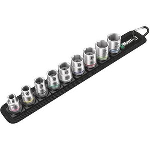 Wera, Wera Belt B 4 05003973001 Außen-Sechskant Steckschlüsseleinsatz-Set 9teilig 3/8 (10 mm), Zyklop Steckschlüsseleinsatz-Satz Belt B4, 3/8