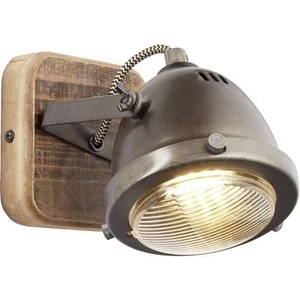 Brilliant, Verstellbarer Wandspot Carmen Wood, Brilliant Carmen Wood 72010/84 Wandstrahler GU10 25 W LED Edelstahl (gebürstet), Holz