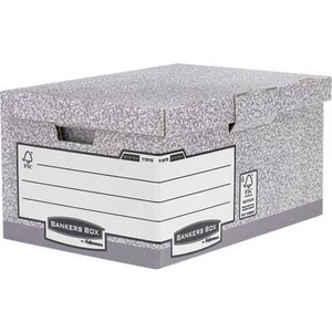 Bankers Box, Bankers Box Archivschachtel 1181501 390 mm x 310 mm x 560 mm Karton Grau 1 St., FELLOWES Klappdeckelbox Maxi Grau 1181501 37,8x29,3x54,5 cm