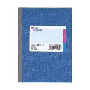 König & Ebhardt, König & Ebhardt Notizbuch Kladde 8615172 liniert Blau Anzahl der Blätter: 96 DIN A5, König & Ebhardt Geschäftsbuch DIN A5 Liniert 70 g/m² Blau 96 Blatt