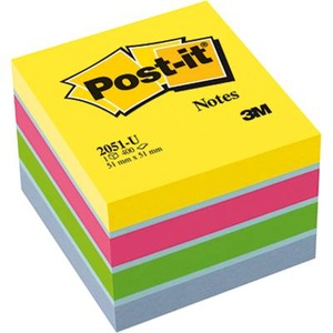 POST-IT, Post-it Haftnotizwürfel 2051-U 51 mm x 40 mm Ultrablau, Ultragelb, Ultragrün, Ultrapink 400 Blatt, POST-IT Würfel Mini 51x51mm 2051-U 4-farbig/4x100 Blatt