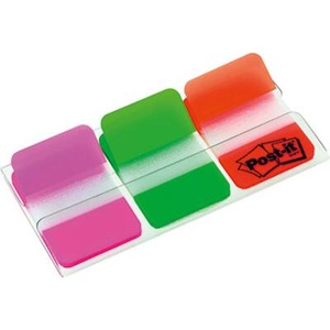 POST-IT, Post-it Haftstreifen 686-PGO 3 Block/Pack. Pink, Grün, Orange, 3M Post-it Index Strong, 25,4mm x 38mm, 3-farbig, 686-PGO, (3 x 22 Blatt)