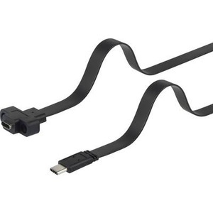 Renkforce, Renkforce USB 3.1 (Gen 2) Verlängerungskabel [1x USB-C™ Stecker - 1x USB-C™ Buchse] 0.50 m Schwarz schraubbar,, Renkforce USB-Kabel USB 3.2 Gen1 (USB 3.0 / USB 3.1 Gen1) USB-C® Stecker, USB-C® Buchse 0.50 m Schwarz schraubbar,