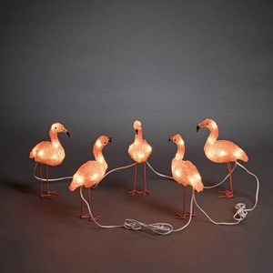 Konstmide, LED-Dekorationsleuchte Flamingo im 5er-Set, 