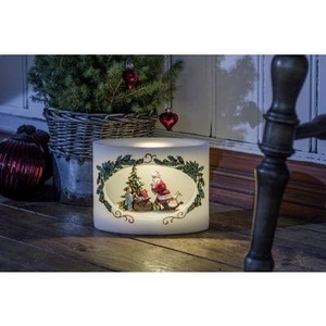 Konstsmide, Konstsmide LED-Echtwachskerze Weiß Warm-Weiß, Echtwachskerze LED Weihnachtsmann mit Kind