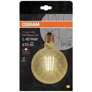 Osram, OSRAM LED EEK A+ (A++ - E) E27 Globeform 4.50 W = 40 W Warmweiß (Ø x L) 125 mm x 125 mm 1 St., Osram Vintage 1906 LED E27 Pine Fadenlampe Gold 4.5W 470lm - 825 Extra Warmweiß | Ersatz für 40W