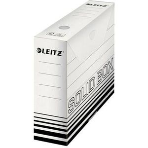 Leitz, Leitz Archivbox 6127-00-01 80 mm x 257 mm x 330 mm Karton Weiß/Schwarz 10 St., Leitz Archivschachtel Solid, 80 mm 10 Stück, Schwarz
