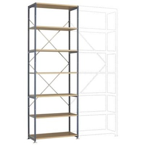 Manuflex, Manuflex RP1616.9006 Fachbodenregal-Grundmodul 250 kg (B x H x T) 970 x 3000 x 1000 mm Stahl pulverbeschichtet Alusilber, 