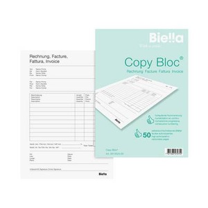 Biella, Biella Quittung Formular 0513525.00 Weiß 1 St., Biella Rechnung COPY-BLOC, D/F, A5, selbstdurchschreib, 513525.00, (50 x 2 Blatt)