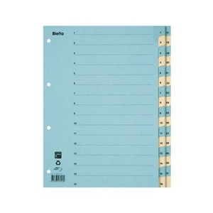 Biella, Biella Karton Blau, Gelb 0462443.00, Biella Register Karton, A4, blau/gelb, 1-31, 4 Loch, 462443.00