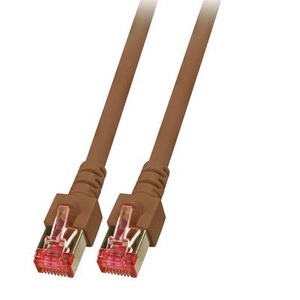 EFB-Elektronik, EFB Elektronik RJ45 Netzwerk Anschlusskabel CAT 6 S/FTP 0.5 m Braun Flammwidrig, Halogenfrei, mit Rastnasenschutz,, 