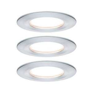 Paulmann, Paulmann Nova Bad-Einbauleuchte 3er Set LED EEK: A+ (A++ - E) LED 19.5 W IP44 Aluminium, Paulmann Nova Bad-Einbauleuchte 3er Set LED LED 18 W IP44 Aluminium (gedreht)