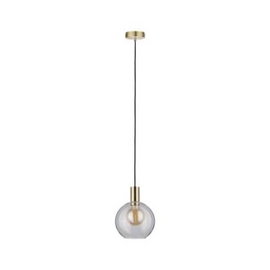 Paulmann, Paulmann Esben Glas-Hängeleuchte, Paulmann Esben 79725 Pendelleuchte LED E27 20 W Transparent, Messing (gebürstet)