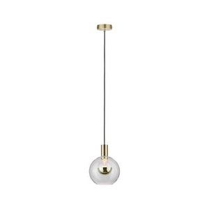 Paulmann, Paulmann Esben Glas-Hängeleuchte, Paulmann Esben 79725 Pendelleuchte LED E27 20 W Transparent, Messing (gebürstet)