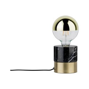 Paulmann, Tischlampe LED E27 20 W EEK: abhängig v. Leuchtmittel (A++ - E) Paulmann Vala 79742 Schwarz, Marmor, Messing, Paulmann Tischleuchte »VALA Messing«, Leuchtmittel E27 LED wechselbar