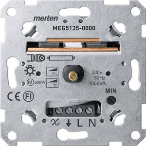 Merten, Merten MEG5135-0000 Unterputz Dimmer Geeignet für Leuchtmittel: Glühlampe, Halogenlampe, Leuchtstofflampe Aluminium, 