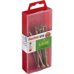 FISCHER, Fischer 653973 Senkkopfschrauben 5 mm 90 mm Kreuzschlitz Pozidriv galvanisch verzinkt 10 St., 