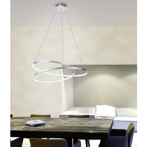 Paul Neuhaus, LED-Pendelleuchte 40 W EEK: LED (A++ - E) Warm-Weiß Paul Neuhaus ROMAN 2474-21 Blattsilber (glänzend), Design-Hängelampe Silber 72 cm inkl. LED dimmbar - Rowan