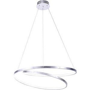 Paul Neuhaus, LED-Pendelleuchte 40 W EEK: LED (A++ - E) Warm-Weiß Paul Neuhaus ROMAN 2474-21 Blattsilber (glänzend), Design-Hängelampe Silber 72 cm inkl. LED dimmbar - Rowan