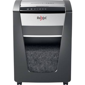 Rexel, Rexel Momentum M515 Aktenvernichter Partikelschnitt 2 x 15 mm 30 l Blattanzahl (max.): 15 Sicherheitsstufe 5 Vernichtet, Rexel Momentum M515 Aktenvernichter P5, Partikelschnitt 2 x 15 mm, 30 l, 15 Blatt Schnittleistung, Anti-Papierstau-Technologie, mit Rollen, schwarz
