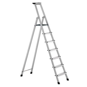 Zarges, ZARGES Profi-Stufenleiter, einseitig begehbar Aluminium eloxiert, mit Werkzeugablage, für Handwerk und Industrie 7 Stufen inkl. Plattform, ZARGES Profi-Stufenleiter, einseitig begehbar, Aluminium eloxiert, mit Werkzeugablage, für Handwerk und Industrie, 7 Stufen inkl. Plattform