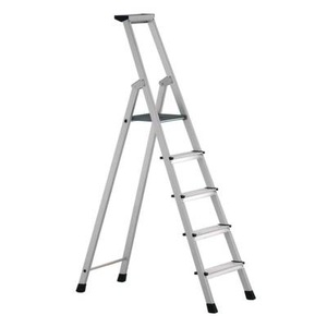 Zarges, ZARGES Profi-Stufenleiter, einseitig begehbar Aluminium eloxiert, mit Werkzeugablage, für Handwerk und Industrie 5 Stufen inkl. Plattform, ZARGES Profi-Stufenleiter, einseitig begehbar, Aluminium eloxiert, mit Werkzeugablage, für Handwerk und Industrie, 5 Stufen inkl. Plattform