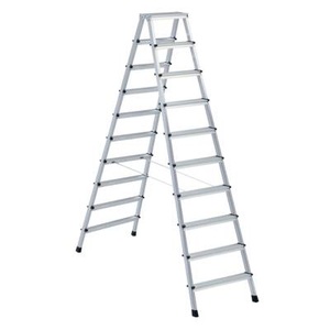 Zarges, ZARGES Profi-Stufenleiter, eloxiert beidseitig begehbar 2 x 10 Stufen, ZARGES Profi-Stufenleiter, eloxiert, beidseitig begehbar, 2 x 10 Stufen