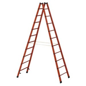 Zarges, ZARGES 41258 Stufen-Doppelleiter, Stehleiter 2x10 Sprossen GFK Leiterlänge 3000mm Arbeits-H.b.ca.4150mm ZARGES